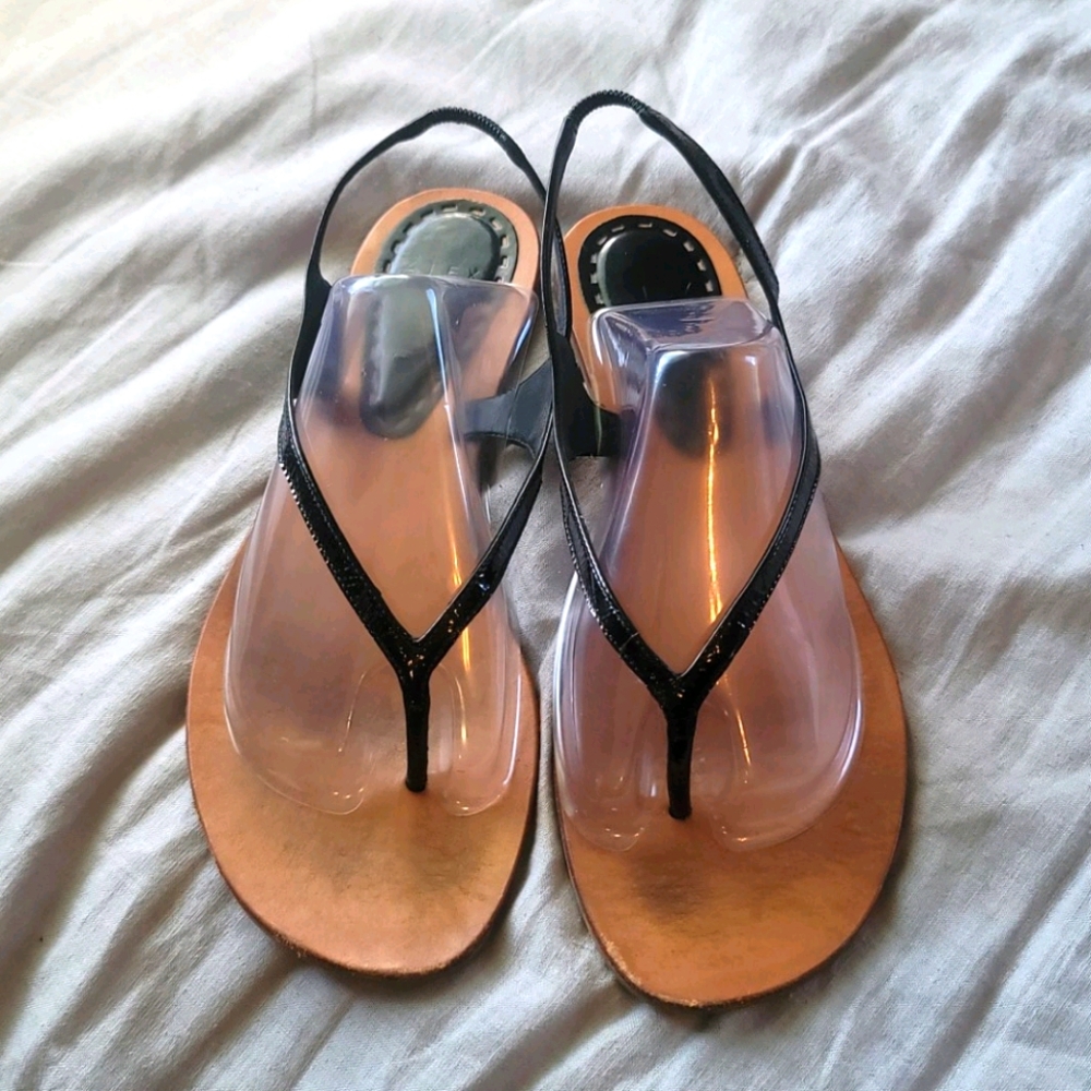 Alex Marie Black Patent Leather Sandal Sz 8.5